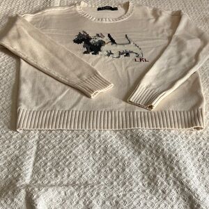 Ralph Lauren Cream Sweater with Dog Motif